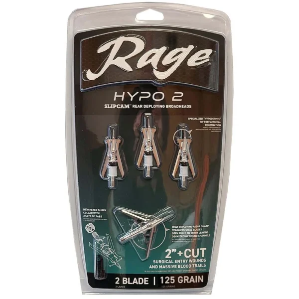 Feradyne Outdoors Rage Hypo 2 Broadheads 125 gr 2'' 4/ct