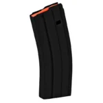 ASC AR Family Rifle Magazine, angled side view in black with orange follower