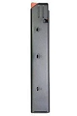 ASC AR Family Rifle Magazine, front view with black body and orange follower visible