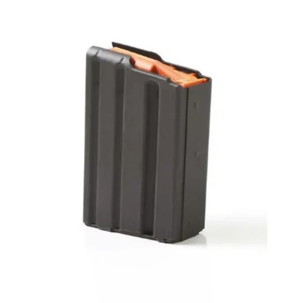 ASC AR-15/M4/M16 Rifle Magazine, dark gray front view with orange follower