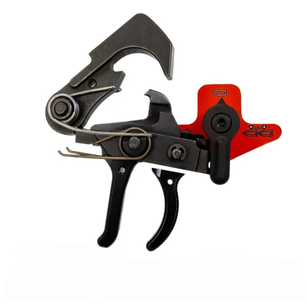 Franklin Armory BFSIII AR-ELITE Binary Trigger, black and red trigger assembly with two bows