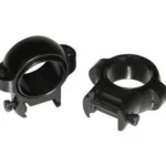 Burris Steel Signature Zee Ring Pairs matte black, angled view of two scope rings