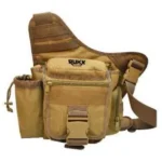 American Tactical Inc-ATI ATI Single Strap Sling Bag, front view of tan bag with multiple pockets