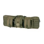 American Tactical ATI RUKX Gear Double Rifle Bag, green front view with handles and multiple pouches