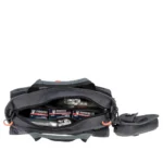 G-Outdoors Double Pistol Range Bag, grey open front view with interior storage and case
