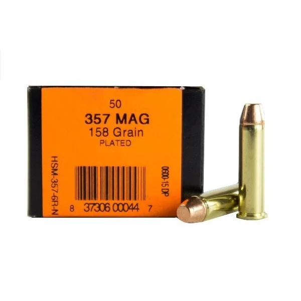 Hunting Shack DBA HSM Munitions HSM Training Handgun Ammunition .357 Mag 158gr Plated FP 1058 fps 50/ct