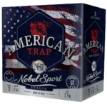 Eurosports LLC Noble NSI Target Nobel Speed Shotshell box, front and right side, flag design