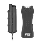 SABRE S-1005-BK + HCBK-23OC, black device shown from side and front with wrist strap
