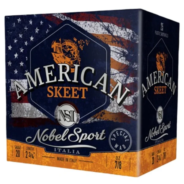 Eurosports LLC Nobel Sport Target American Trap Shotshells 20ga 2-3/4" 7/8oz 1200fps #9 25/ct