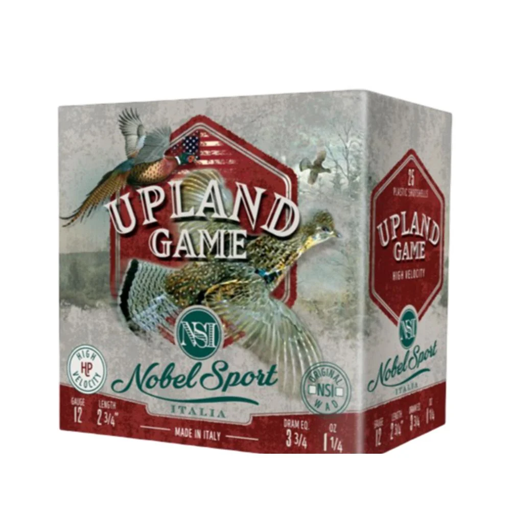 primary-44127 Eurosports LLC Nobel Sport Upland Game Shotshells, front and side view of illustrated retail box