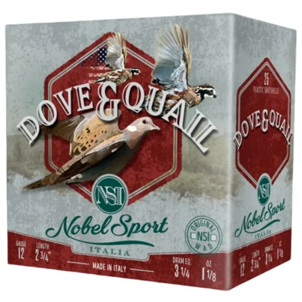 Eurosports LLC Nobel Sport Dove & Quail Shotshells 12 ga 2-3/4" 1-1/8 oz 1255 fps #6 25/ct