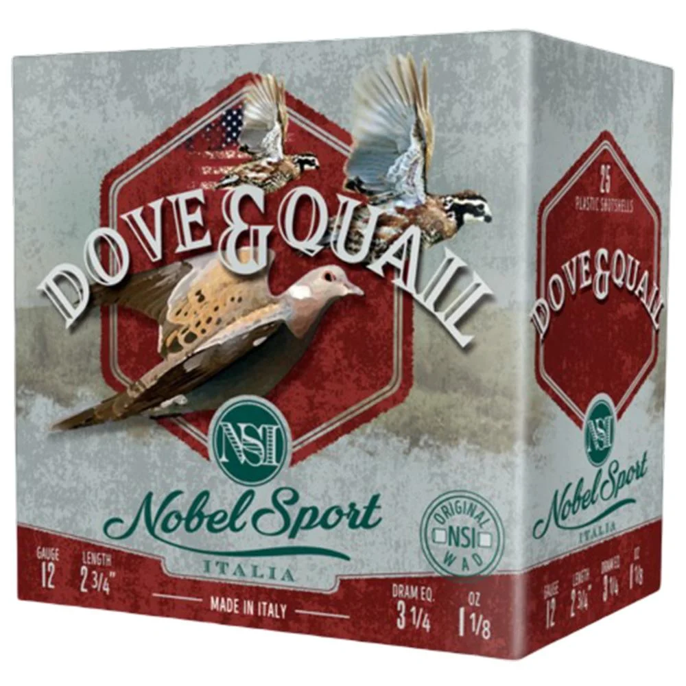 primary-44130 Eurosports LLC Nobel Sport Dove & Quail Shotshells 12 ga 2-3/4" 1-1/8 oz 1255 fps #6 25/ct