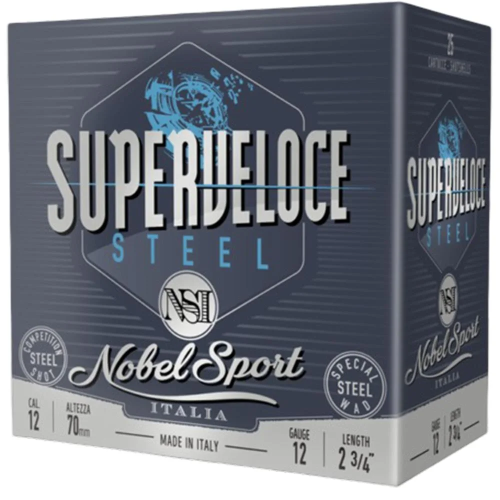 primary-44141 Eurosports LLC Nobel Target Steel Shotshells 12 ga 2-3/4" 1oz 1378 fps #6 25/ct