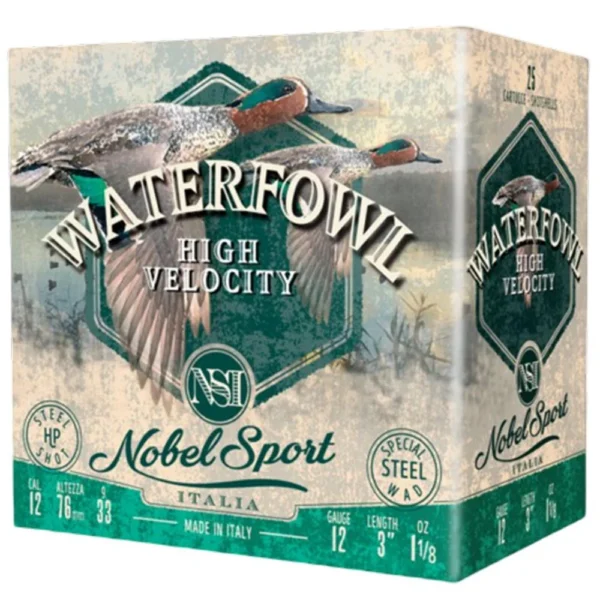 Eurosports LLC Nobel Sport Steel Waterfowl High Velocity Shotshells 12ga 3" 1-1/8oz 1500 fps #4 25/ct