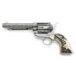 Taylor's & Company Firearms Taylors & Company 1873 Cattlebrand Engraved Stag Handgun .45 Colt 6rd Capacity 5.5" Barrel