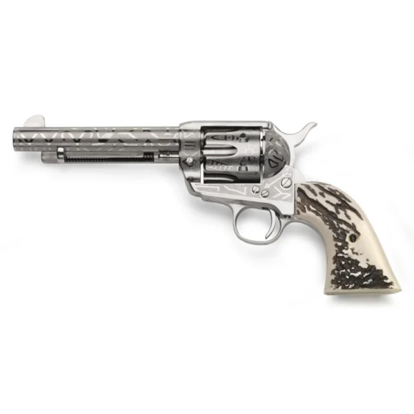 Taylor's & Company Firearms Taylors & Company 1873 Cattlebrand Engraved Stag Handgun .45 Colt 6rd Capacity 5.5" Barrel
