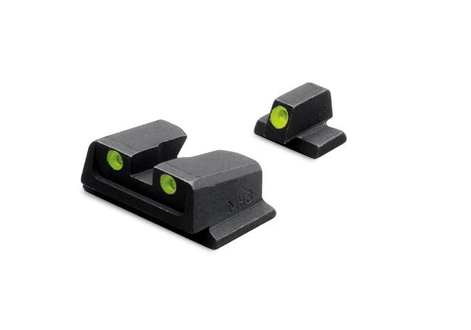 primary-44168 Meprolight Smith & Wesson Tru-Dot Night Sight Set, black front and rear sights with green dots