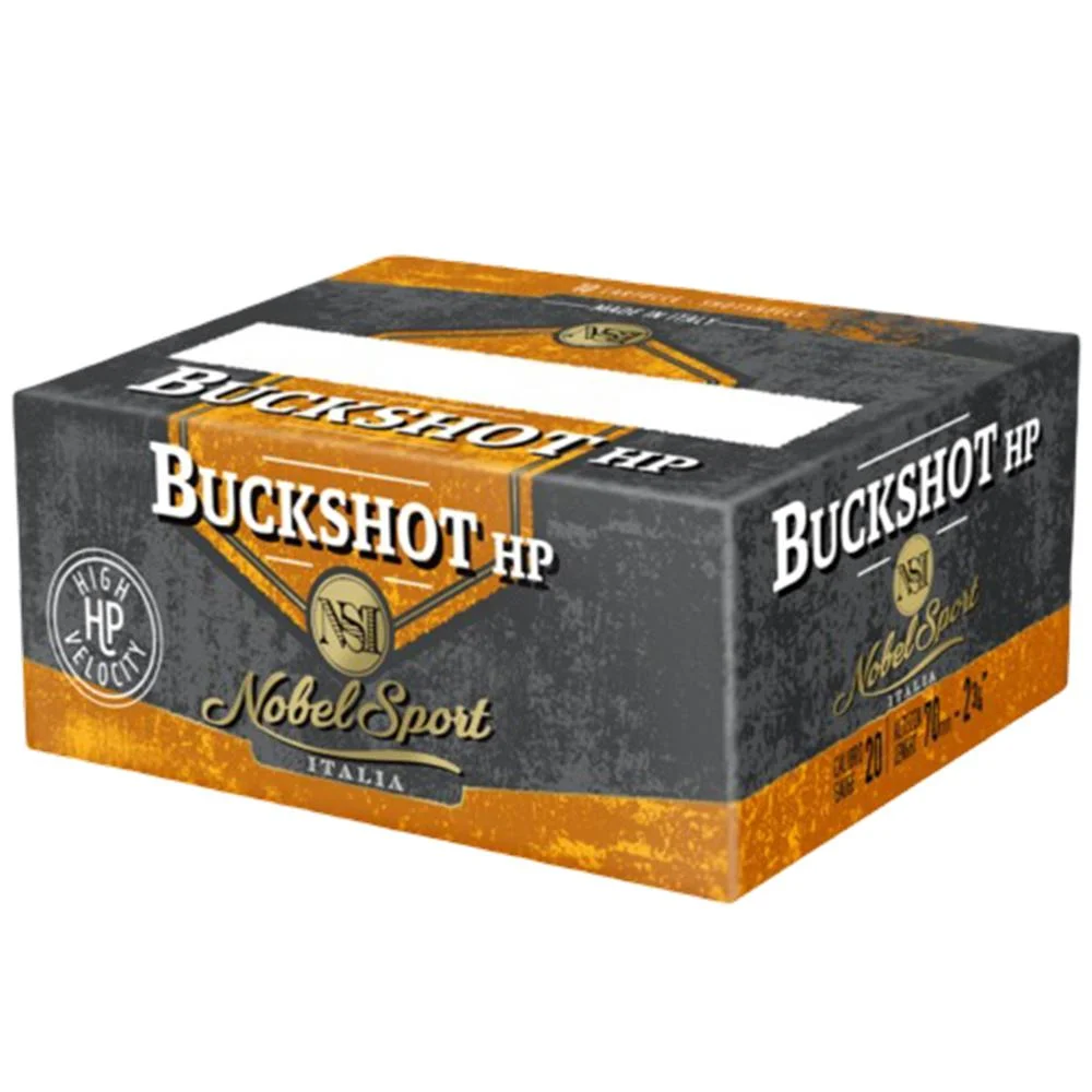 primary-44171 Eurosports LLC Noble Sport Plumbum Buckshot Shotshells 20 ga 2-3/4" 20 pellet 1200 fps Buck 10/ct