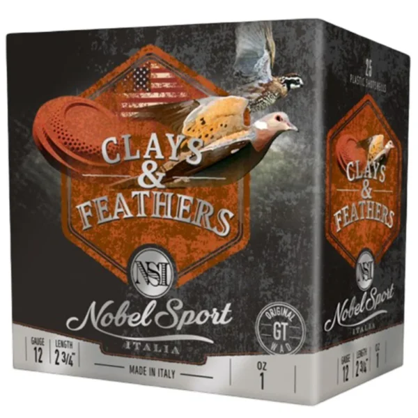 Eurosports LLC Nobel Sport Clays & Feathers Shotshells 12ga 2-3/4" 1oz 1300 fps #7.5 25/ct