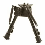 Military Products TacShield Heavy Duty Bi-pod, matte black front view with legs extended