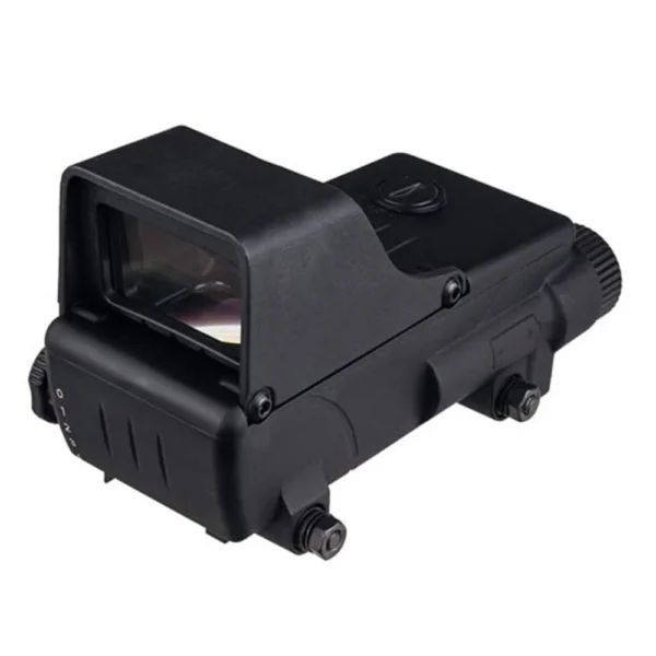 Meprolight Mepro RDS Pro V2 black red dot sight, front three-quarter view with rectangular window