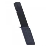 B&T Handgun Magazine for USW, black extended magazine angled upright with textured base sleeve