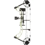 Diamond Archery Radian Compound Bow, right-side view in forest green with black cams and sight