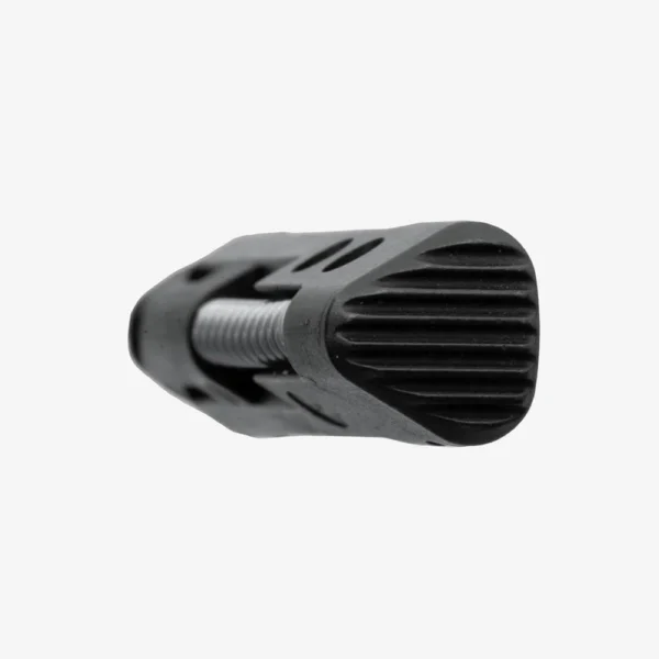 Magpul SG9 Enhanced Magazine Release, black close-up with ridged paddle and visible spring