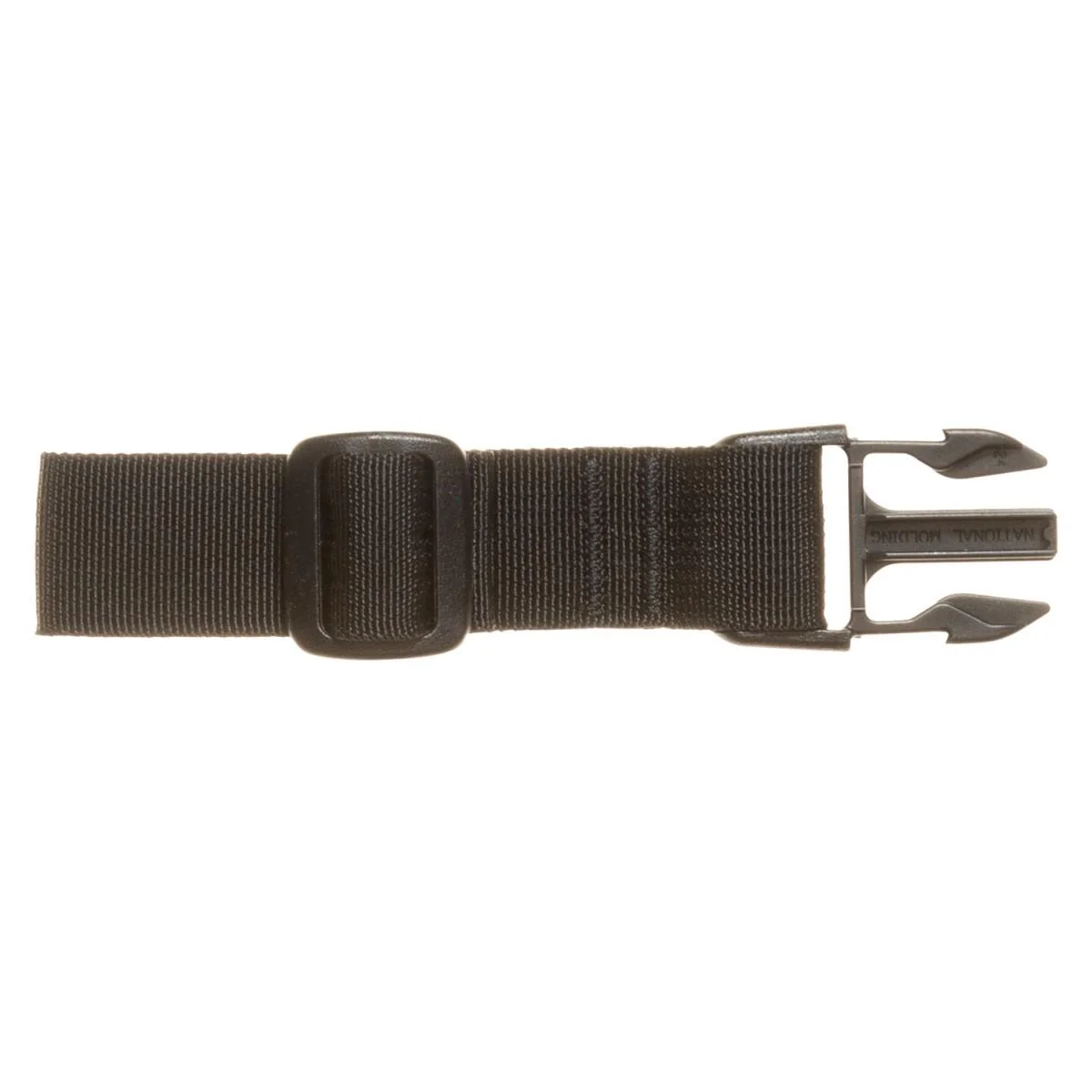 primary-44289 Military Products TacShield Side Release Buckle Attachment, dark buckle on brown webbing