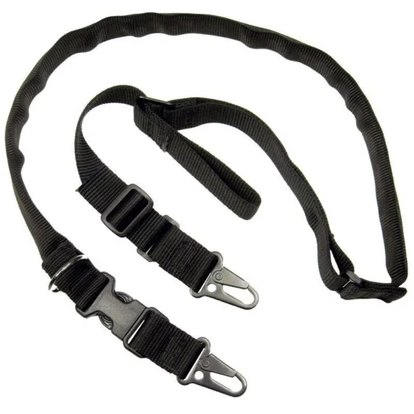 Military Products TacShield Warrior 2n1 Sling, black padded sling with two silver snap hooks