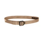 Military Products TacShield Tactical Rigger Belt, tan looped view with black metal buckle