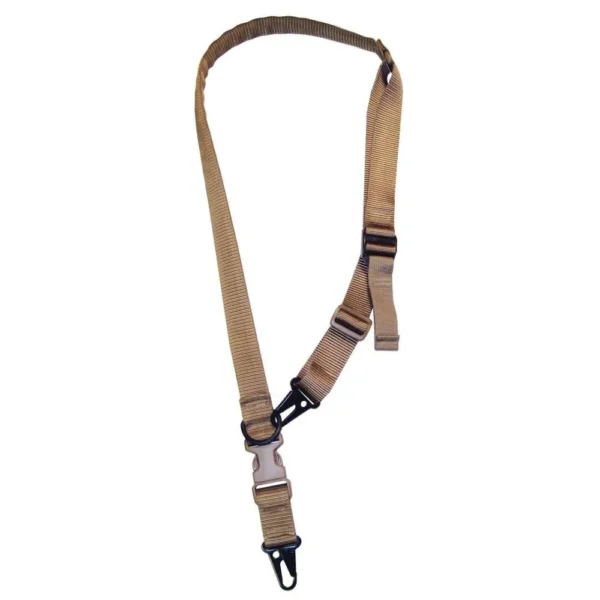 Military Products TacShield Warrior 2n1 Padded Sling, coyote sling with black HK snap hook