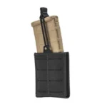 Military Products TacShield RZR Molle Single Rifle Magazine Pouch Black, front view holding magazine