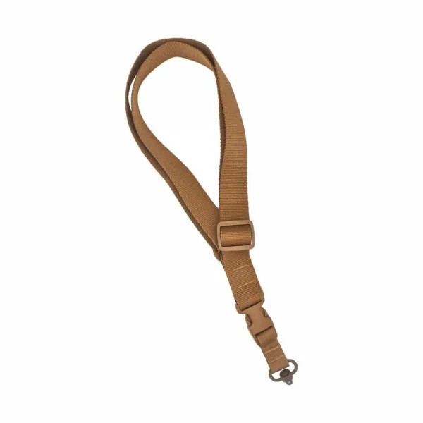 Military Products TacShield CQB Single Point Sling, coyote brown loop with metal swivel