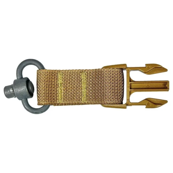 Military Products TacShield Side Release Buckle Attachment, coyote strap with black swivel