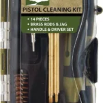 Military Products TacShield Sport Ridge pistol cleaning kit, front view in clear black case