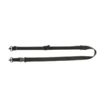 Military Products TacShield 2-Point Quick Adjust Sling, black laid flat with QD attachments