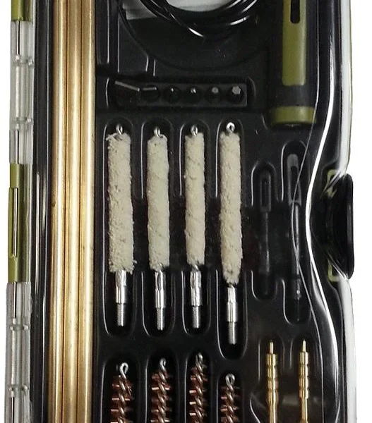 Military Products TacShield Sport Ridge Universal Rifle Kit, front view in clear hard case