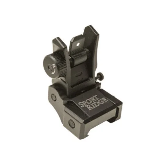 Military Products Sport Ridge AR15 Low Profile Sight, black rear sight shown at an angle