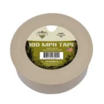 Military Products Tacshield 100 MPH Heavy Duty Tape 60 Yards Tan, tan roll with top label