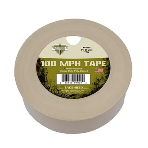 Military Products Tacshield 100 MPH Heavy Duty Tape 60 Yards Tan