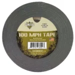 Military Products Tacshield 100 MPH Heavy Duty Tape 60 Yards Black, black roll with top label