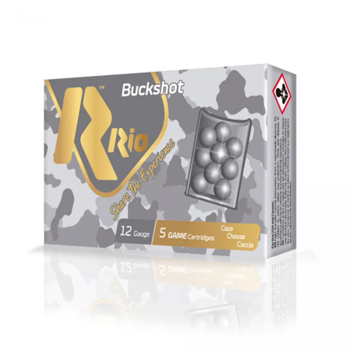primary-44384 Rio Outdoors Corp Rio Royal Buck Shotshell 12 ga 2-3/4" 9plts #00 1345 fps 5/ct