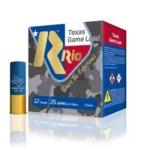 Rio Texas Game Load 36 blue and red box with one blue-and-gold shotshell beside it