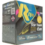 Rio Outdoors Corp Star Team EVO HV 32 Low Recoil Shotshells, front and side of colorful box
