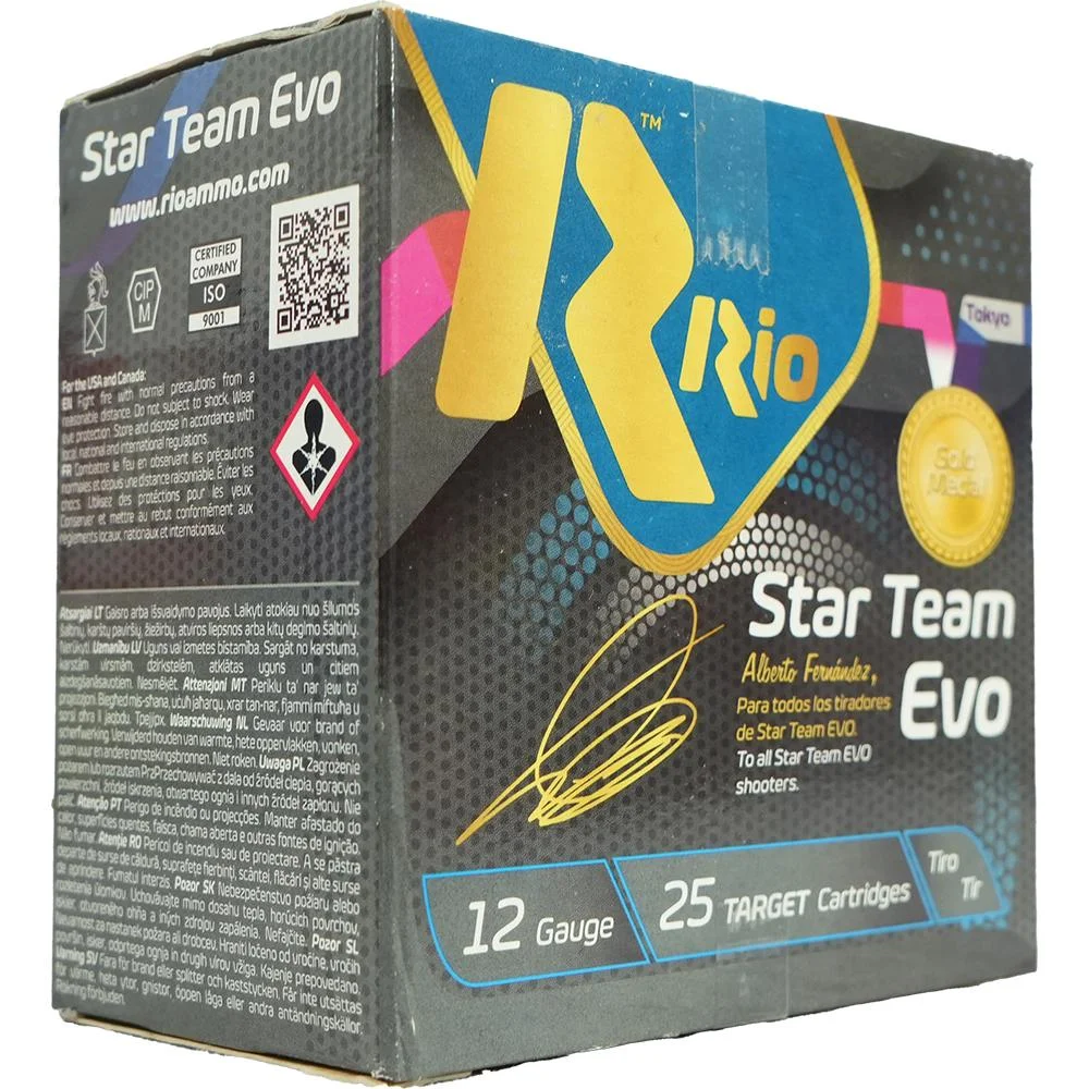 primary-44421 Rio Outdoors Corp Star Team EVO HV 32 Low Recoil Shotshells, front and side of colorful box