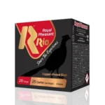 Rio Outdoors Corp Royal Pheasant Copper, angled view of black and red ammunition box