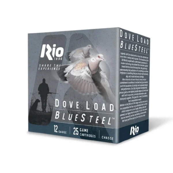 Rio Outdoors Corp Rio Bluesteel Dove Load Shotshells 12ga 2-3/4" 7/8oz 1350fps #6 25/ct