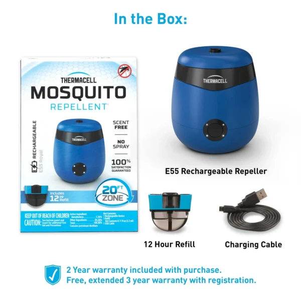 Thermacell Repellents Inc. Thermacell Rechargeable Mosquito Repeller Blue