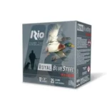 Rio Royal BlueSteel Magnum shotshells box, front and right side view with duck artwork